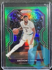 2020-21 Panini Prizm #109 Anthony Davis Green Holo Prizm LA Lakers